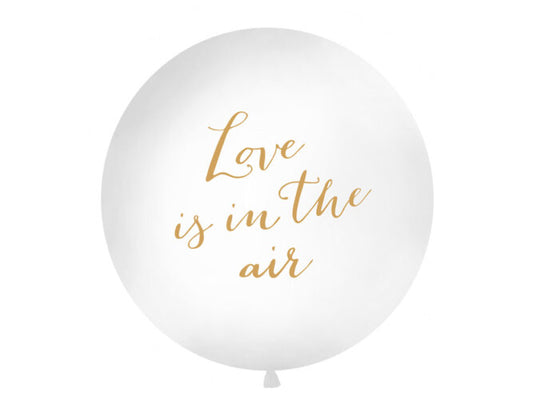 Μπαλόνι Άσπρο με χρυσά γράμματα "Love is in the Air" 1 μέτρο