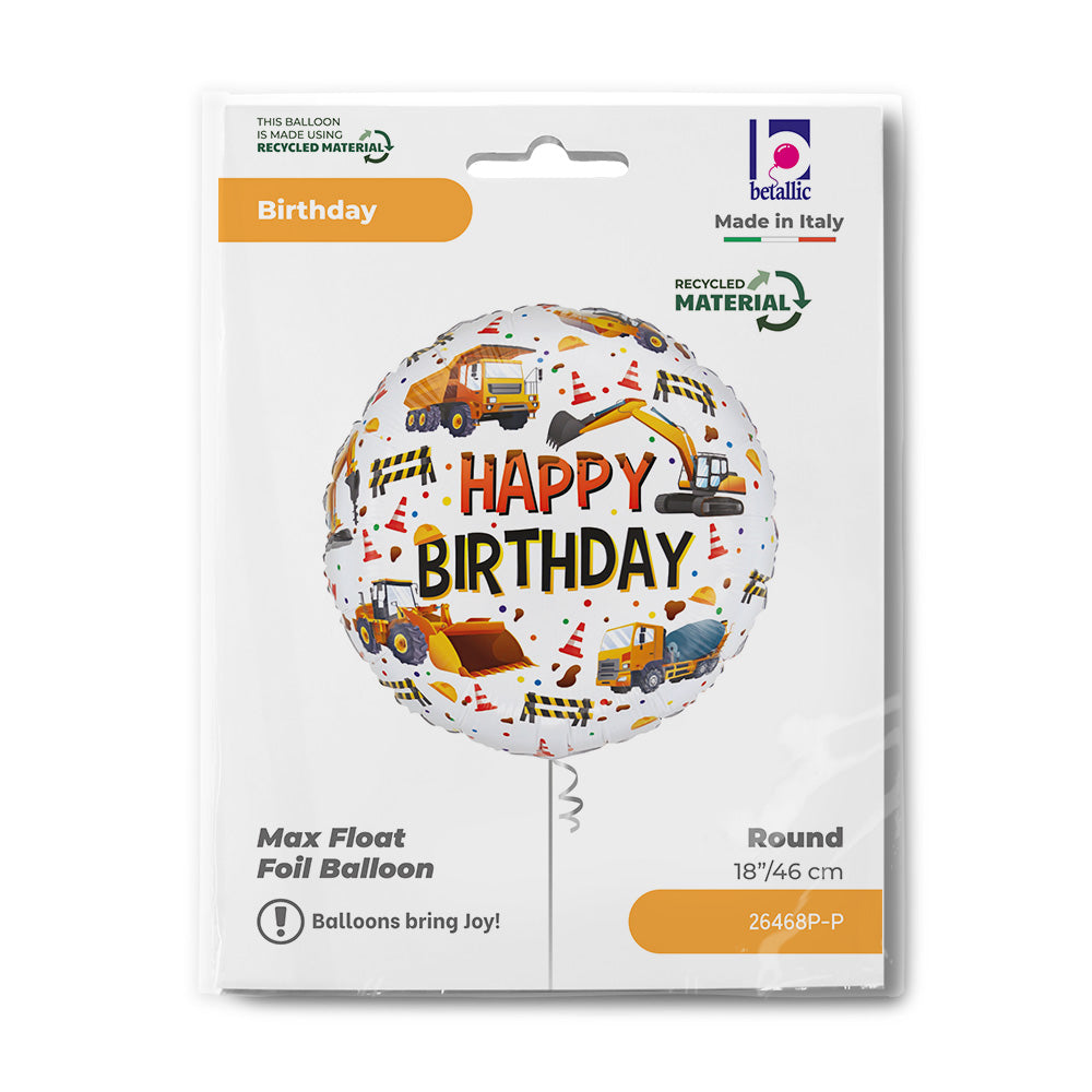 Μπαλόνι Construction Happy Birthday18''