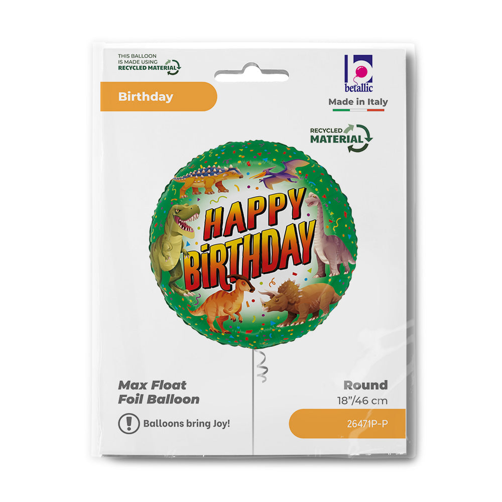 Μπαλόνι Δεινόσαυροι 'Happy Birthday' 18"