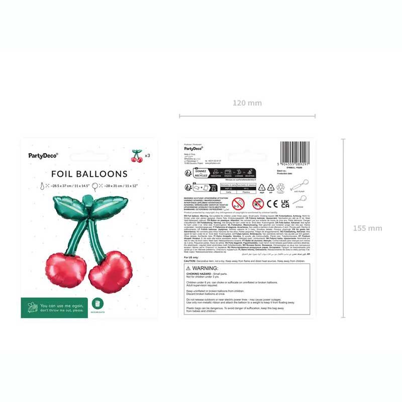 14" Μπαλόνι διπλό Κεράσι (3 τεμ)