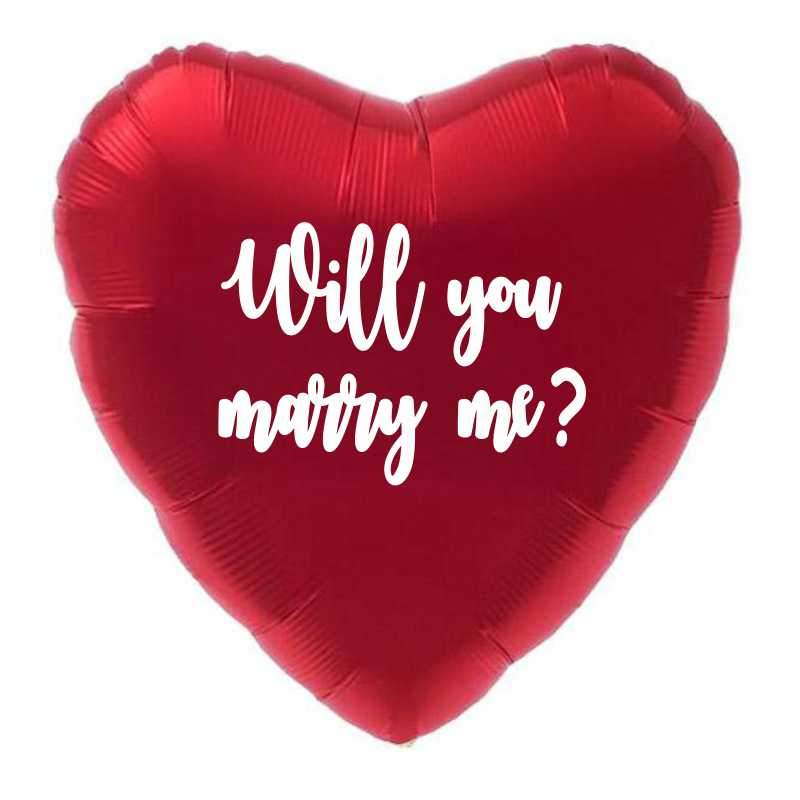 Μπαλόνι Καρδιά με αυτοκόλλητο Marry me?