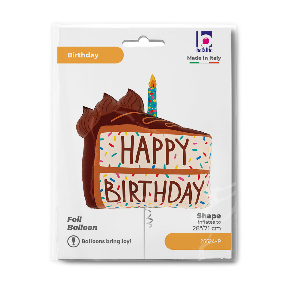 Μπαλόνι κομμάτι Τούρτας 'Happy Birthday' 28"