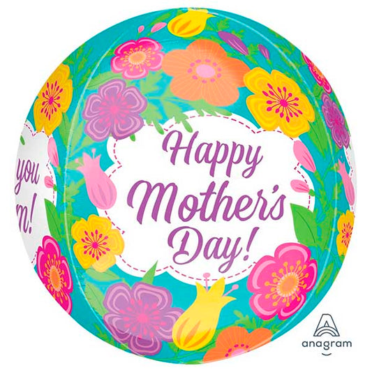 Μπαλόνι Orbz Happy Mother's Day Τροπικά λουλούδια 40εκ.