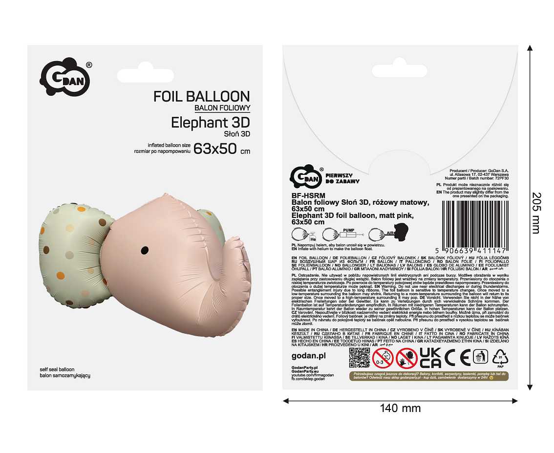 Μπαλόνι ροζ Ελεφαντάκι 24"