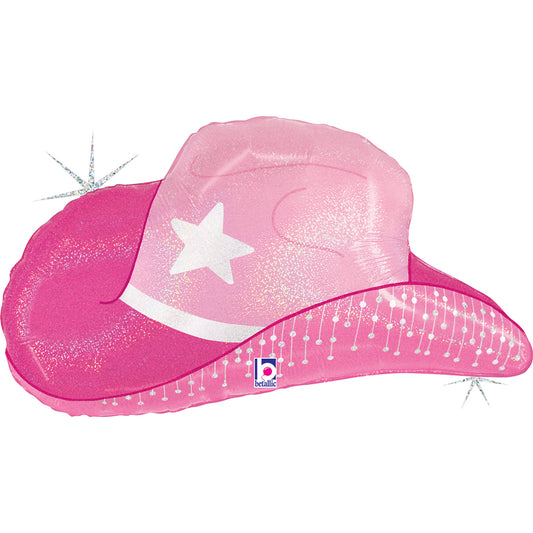 Μπαλόνι ροζ Καπέλο Cowgirl 26"