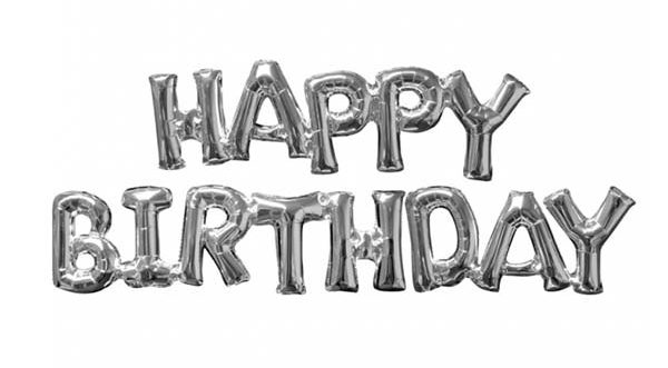 Μπαλόνια γενεθλίων "Happy Birthday" Ασημί (2 τεμ)