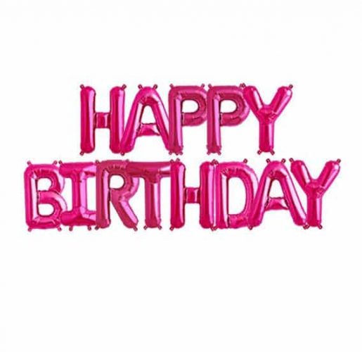 Μπαλόνια Happy Birthday Φούξια (13 τεμ)