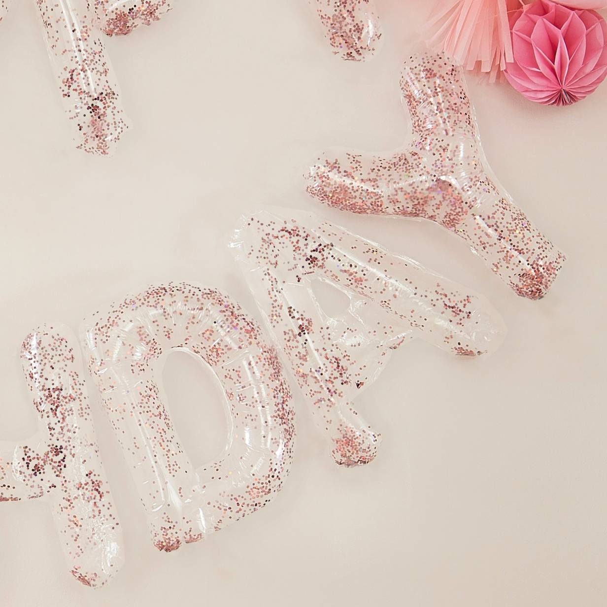 Μπαλόνια Happy Birthday Rosegold κομφετί (13 τεμ)