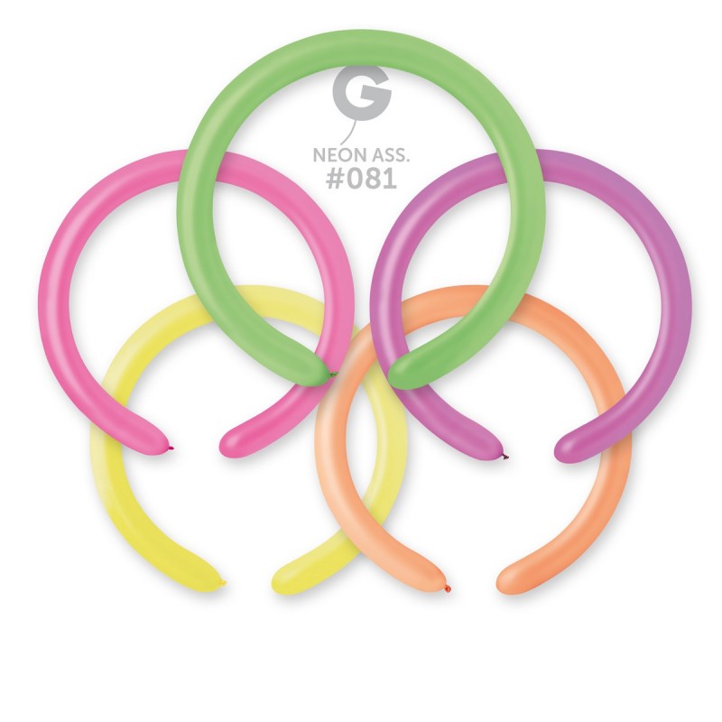 Μπαλόνια κατασκευής 260 Neon διάφορα χρώματα (100 τεμ)