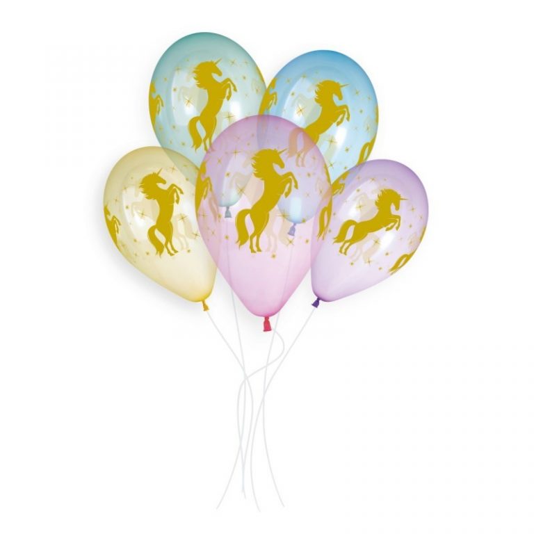 Μπαλόνια Μονόκερος Crystal Rainbow 13″ (25 τεμ)