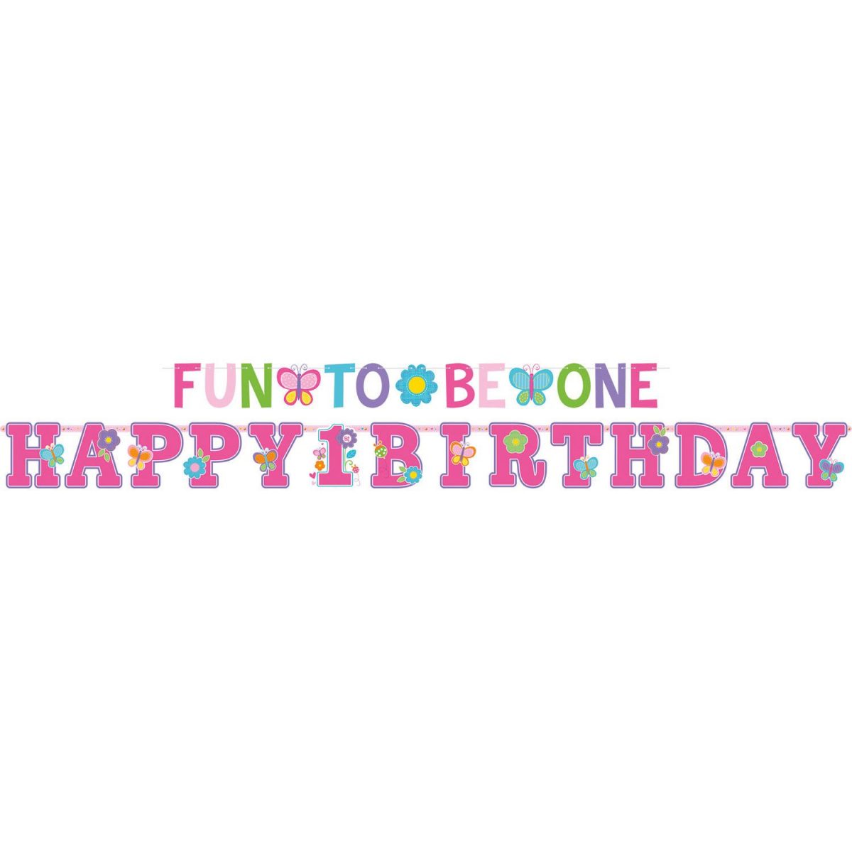 Μπάνερ Fun to be One 1st Birthday Girl