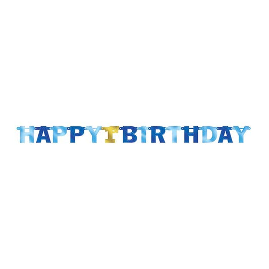 Μπάνερ Happy 1st Birthday αγόρι 227cm