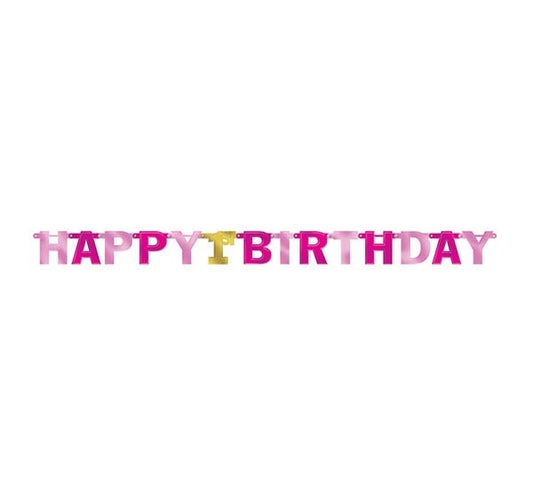 Μπάνερ Happy 1st Birthday κορίτσι 227cm