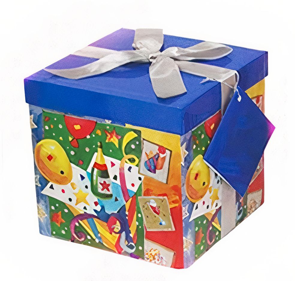 Μπλε Κουτί συσκευασίας με σαμπάνιες