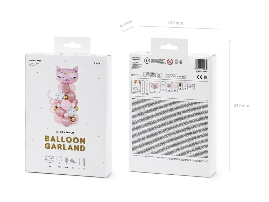 Μπουκέτο Μπαλονιών Γατούλα ροζ