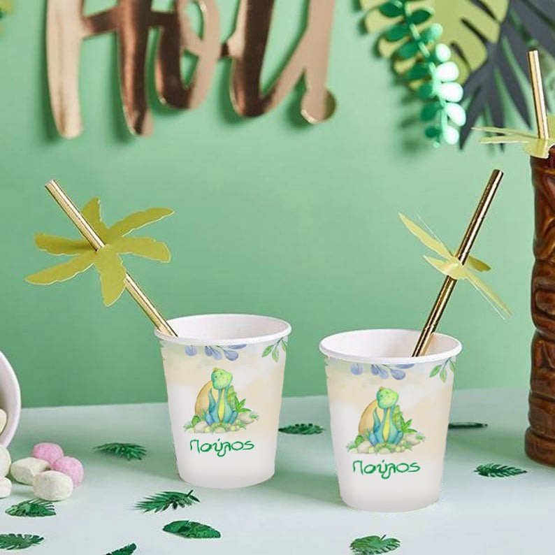 Ποτήρια με όνομα Δεινοσαυράκι (8 τεμ)