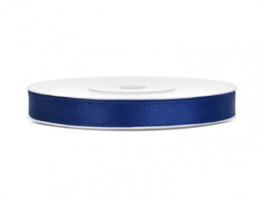 Navy μπλε σατέν φαρδιά κορδέλα (25m)