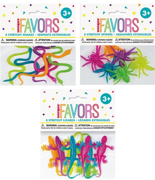 Παιχνίδι Ελαστικά Ζωάκια / 8 τεμ - Φίδια ή Σαύρες ή Αράχνες