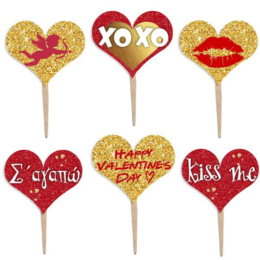 Οδοντογλυφίδες Αγίου Βαλεντίνου (6 τεμ)