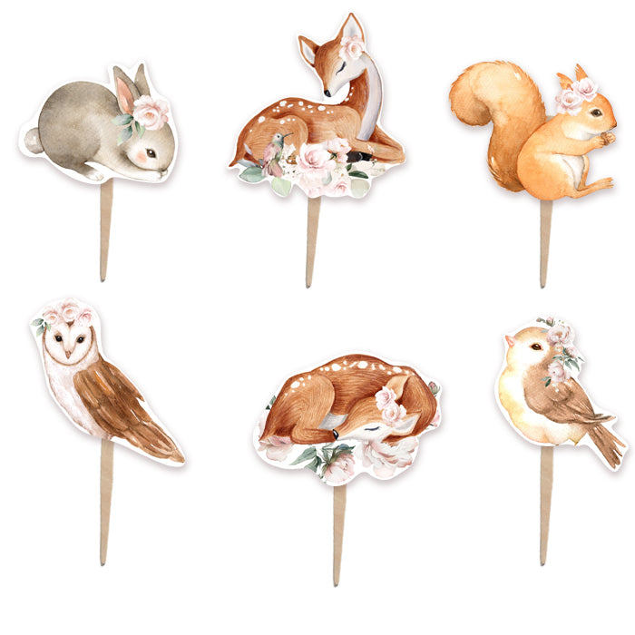 Οδοντογλυφίδες Ελαφάκι φλοράλ (6 τεμ)