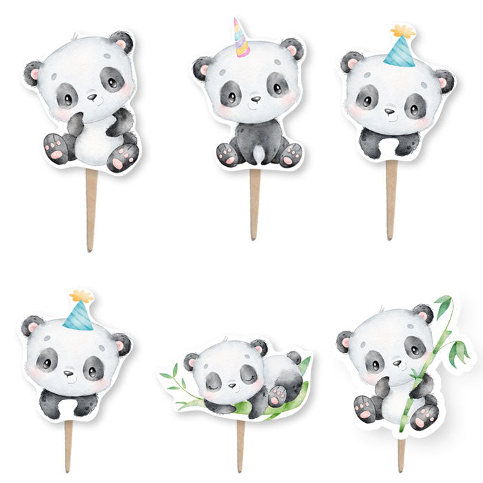 Οδοντογλυφίδες πάρτυ αρκουδάκι Panda (6 τεμ)