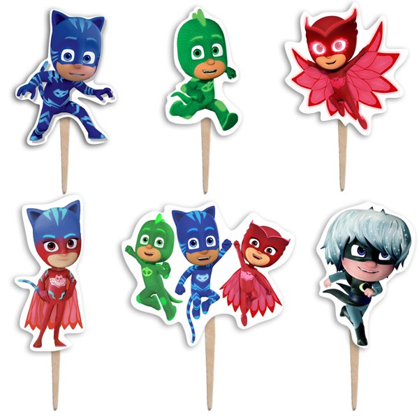 Οδοντογλυφίδες πάρτυ Pj Masks (6 τεμ)