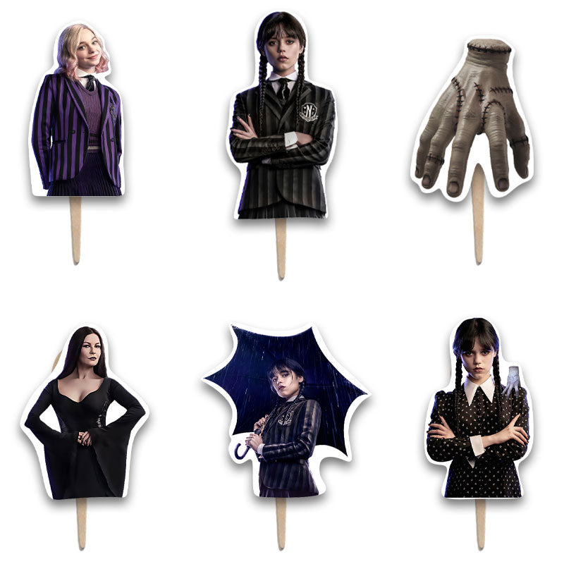 Οδοντογλυφίδες πάρτυ Wednesday Addams (6 τεμ)