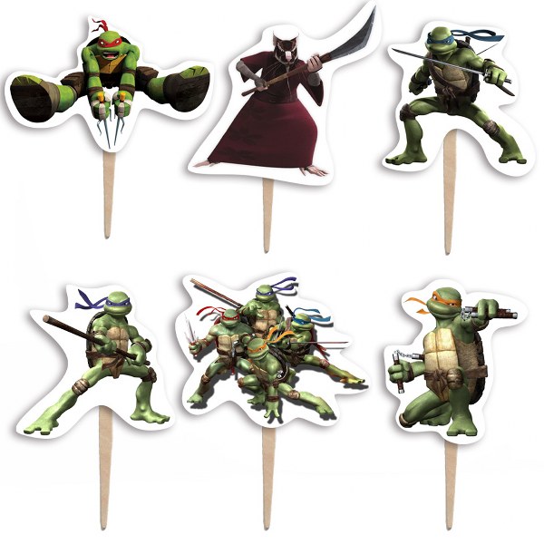 Οδοντογλυφίδες πάρτυ Χελωνονιτζάκια (6 τεμ)