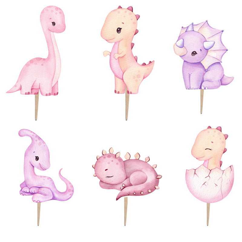 Οδοντογλυφίδες Δεινοσαυράκι κορίτσι (6 τεμ)