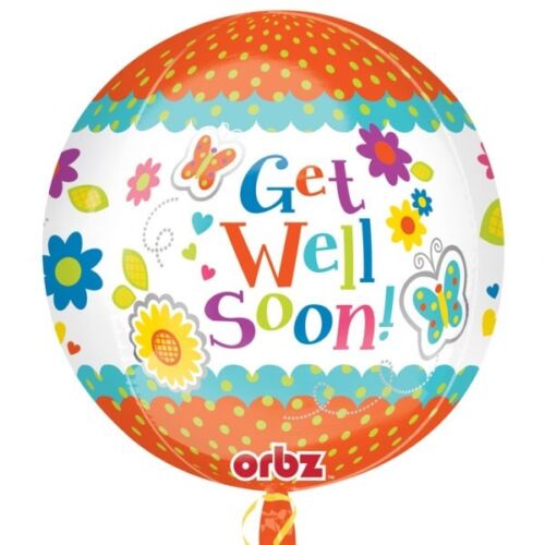 Orbz Μπαλόνι "Get Well Soon" φλοράλ