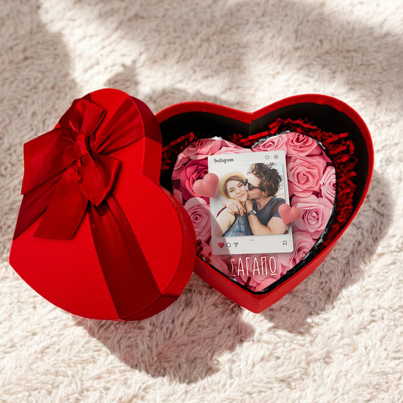 Πέτρινη Κορνίζα Καρδιά με Φωτογραφία - Romantic Post