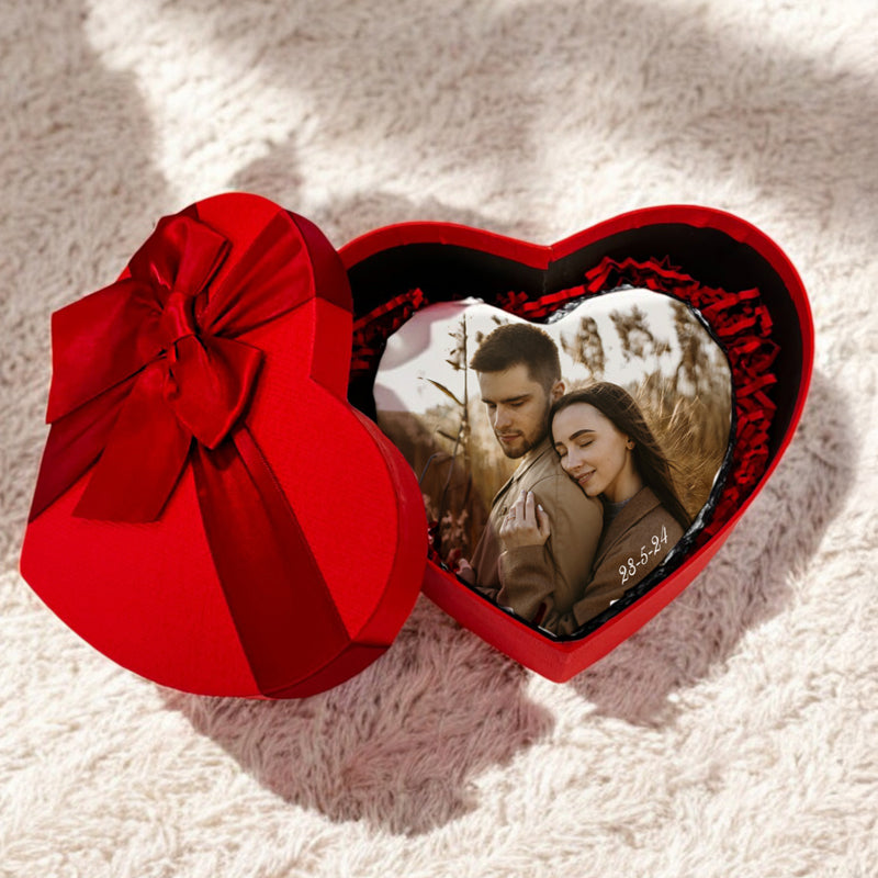 Πέτρινη Κορνίζα Καρδιά με Φωτογραφία - Ζευγάρι