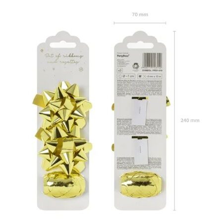 Φιόγκοι Συσκευασίας - Χρυσό Μεταλιζέ (3 τεμ)