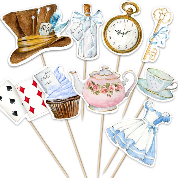 Photobooth Props Αλίκη στη χώρα των Θαυμάτων (10 τεμ)