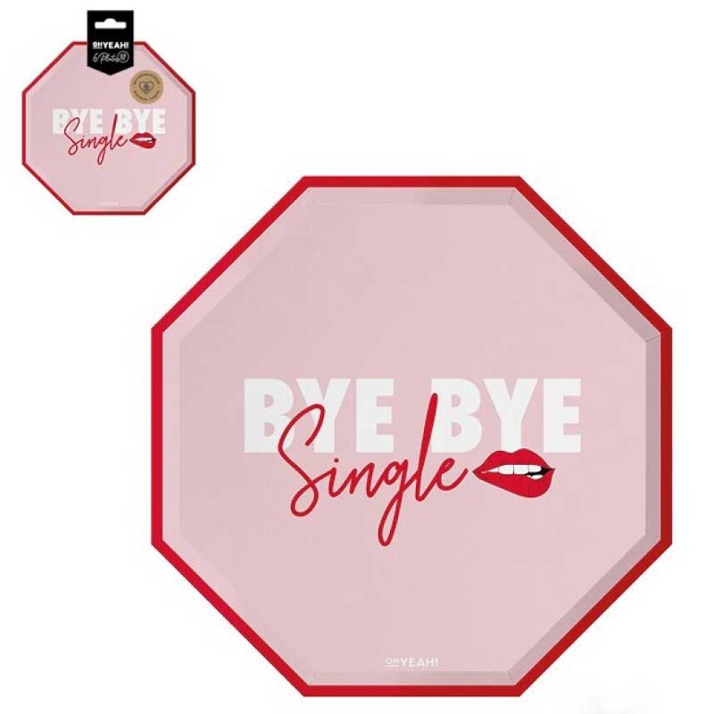 Πιάτα για bachelorette "Bye Bye Single" (6 τεμ)