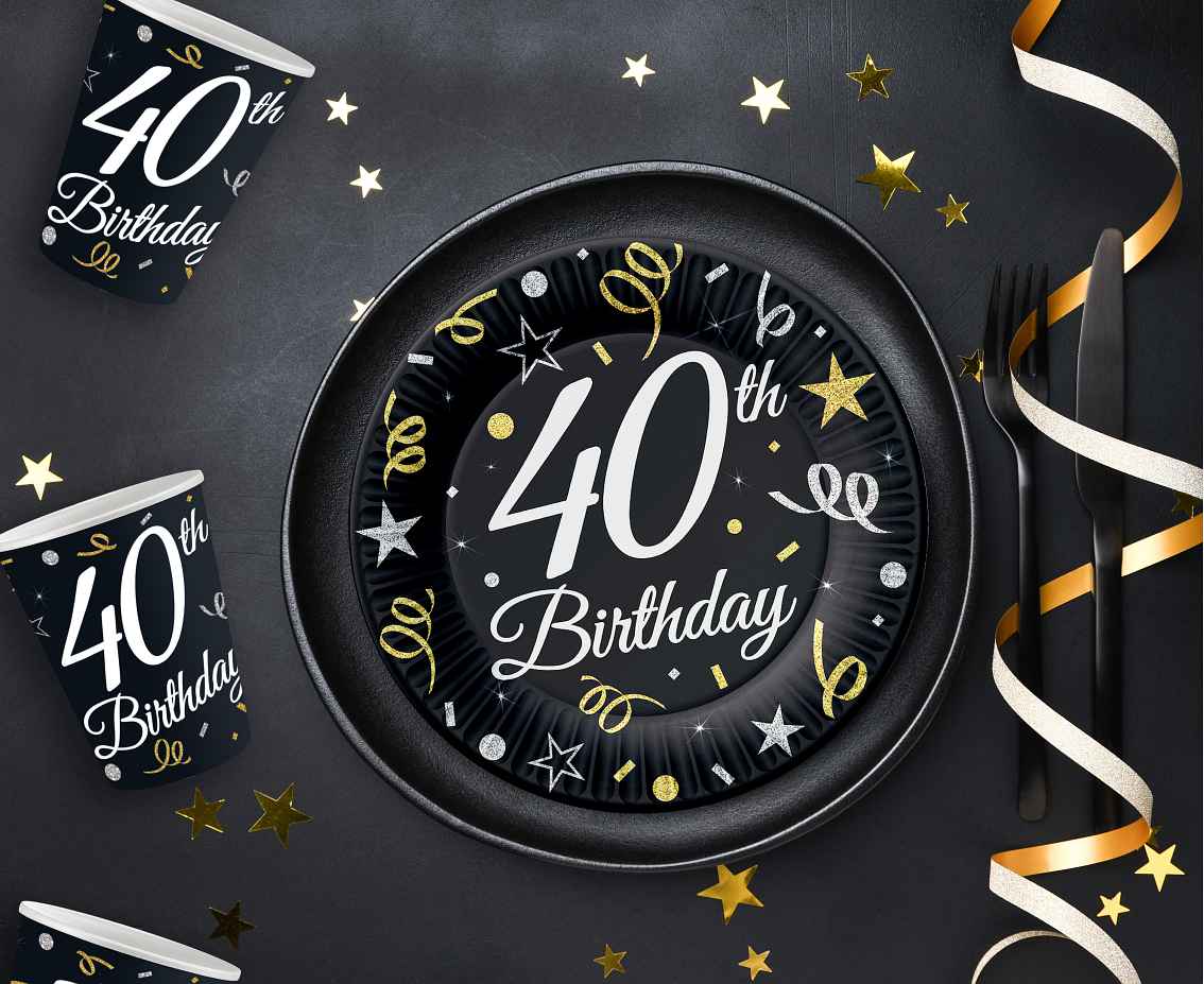 Πιάτα γλυκού 40th Birthday (6 τεμ)