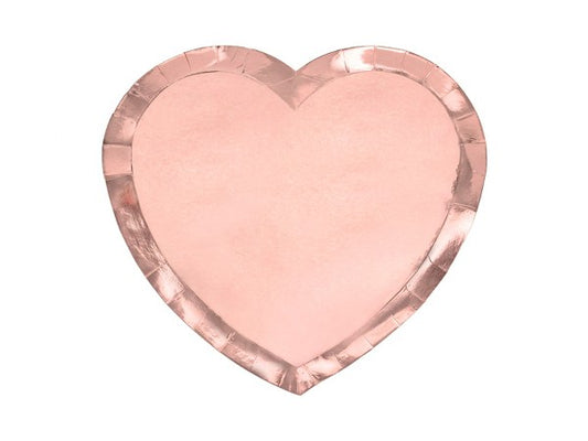 Πιάτα καρδιά Rosegold (6 τεμ)