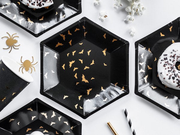 Πιάτα πάρτυ χρυσές Νυχτερίδες (6 τεμ)