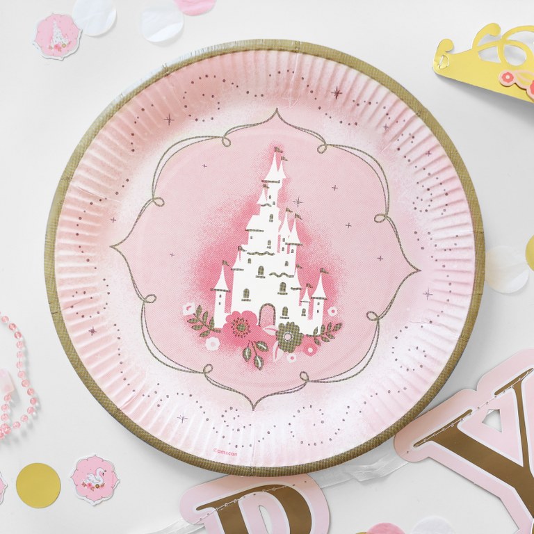 Πιάτα πάρτυ Κύκνος - Πριγκίπισσα (8 τεμ)