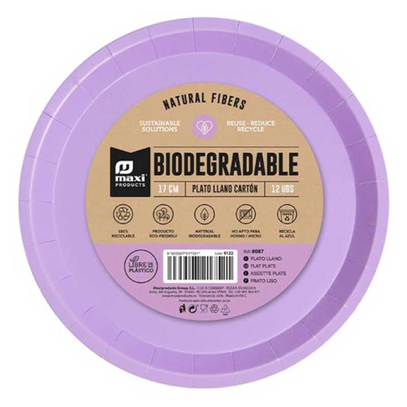 Πιάτα πάρτυ Μοβ Λεβάντα (12 τεμ)