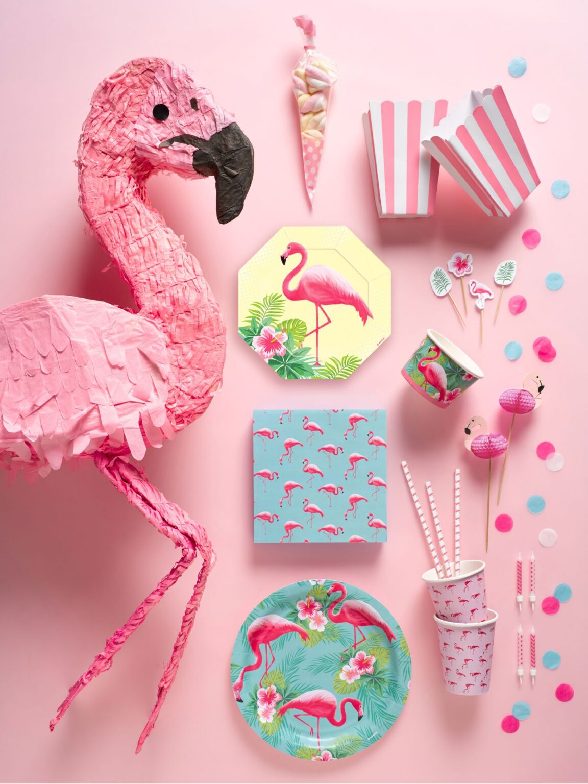 Πιάτα πάρτυ Φλαμίνγκο Paradise (8 τεμ)