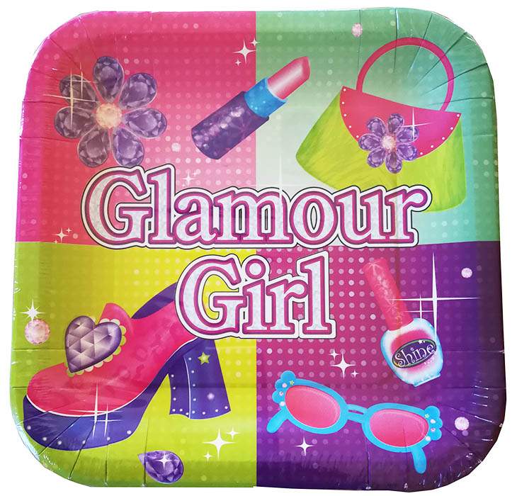 Πιάτα πάρτυ τετράγωνα Glamour girl (8 τεμ)