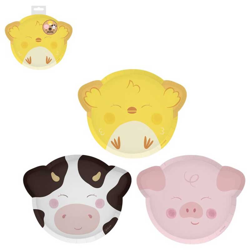 Πιάτα πάρτυ Ζωάκια της Φάρμας (6 τεμ)