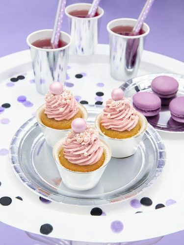 Πιάτα φαγητού Ασημί (6 τεμ)