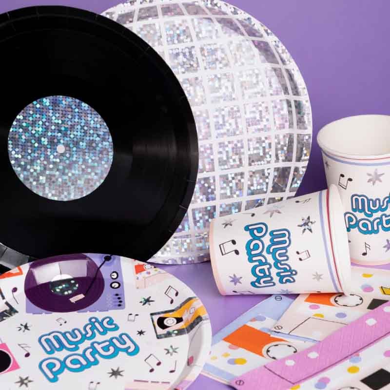 Χάρτινα Πιάτα - Disco Party (6 τεμ)