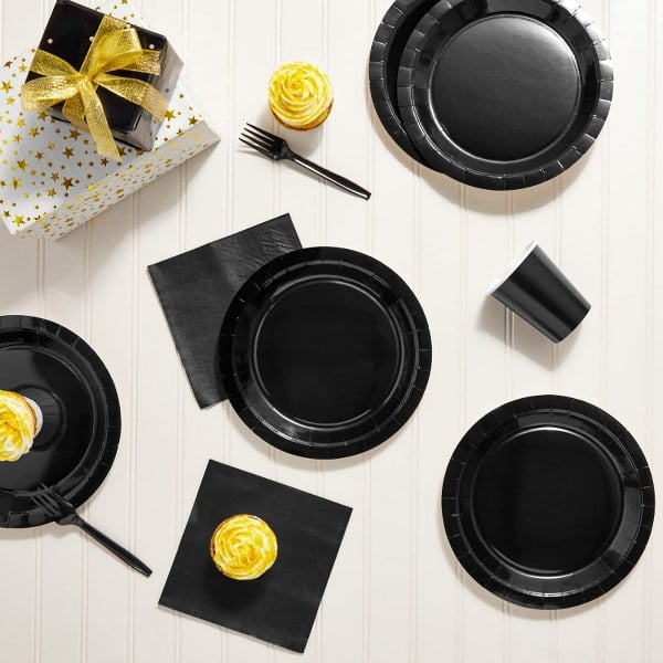 Πιάτα φαγητού Μαύρα (8 τεμ)