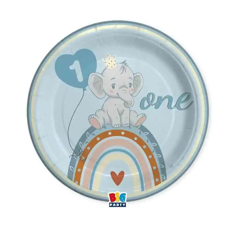 Γαλάζια Πιάτα φαγητού - One ελεφαντάκι (8 τεμ)