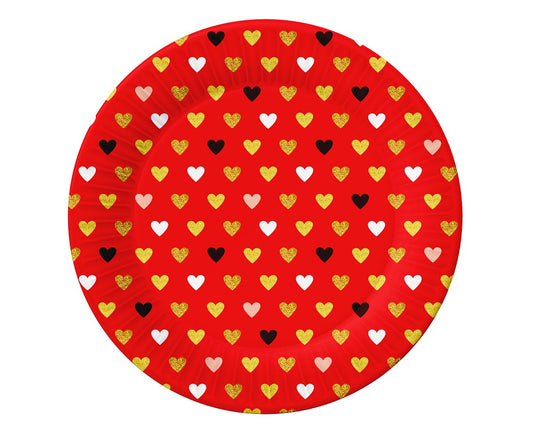 Πιάτα φαγητού Valentine ΧΟΧΟ (6 τεμ)