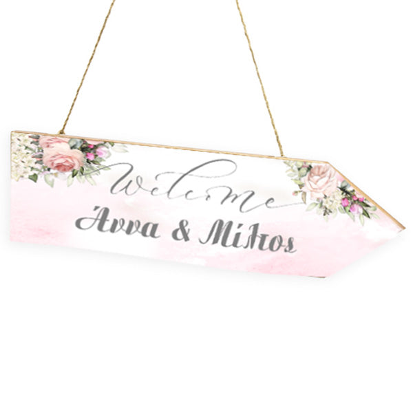 Πινακίδα Γάμου Watercolor Floral