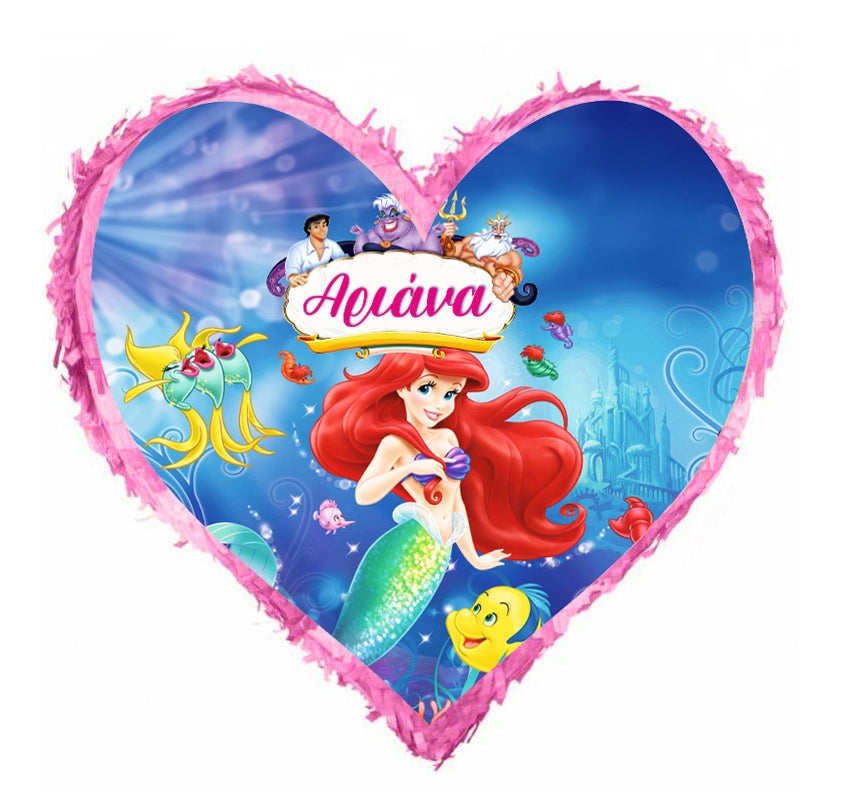 Πινιάτα καρδιά Γοργόνα Άριελ